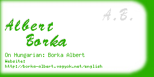 albert borka business card